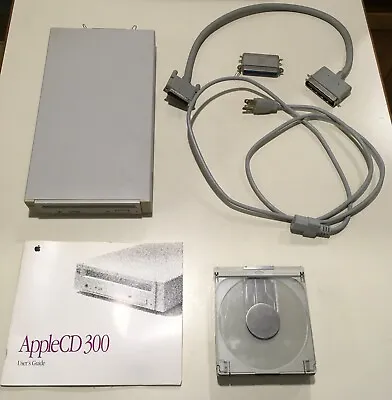$149.99 • Buy Apple External SCSI CD-ROM Drive CD 300 Caddy Version M3023 W/ Cables, Manual,cd