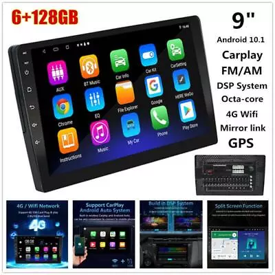 9  Android 10.1 8-core Car Radio GPS Navi Player Wifi Carplay 4G DSP 6+128GB BT • $408.49