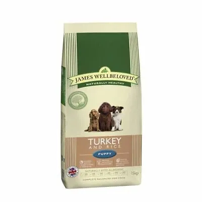 £73.27 • Buy 15kg James Wellbeloved Turkey & Rice Dry Dog Food For Puppy Hypoallergenic Feed