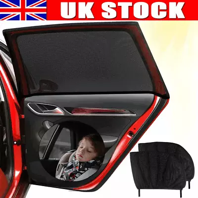 2x Universal Car Sun Mesh Blind Rear Window UV Protector Sun Shade For Baby Kids • £5.90