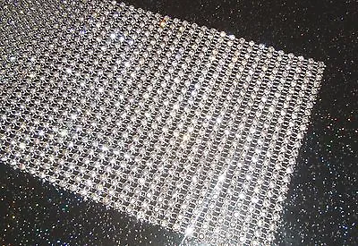 £2.39 • Buy 8&16 Rows Diamante Effect Crystal Trim Decoration Ribbon Mesh Rhinestone-8 Yard