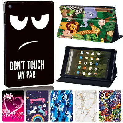 PU Leather Tablet Stand Cover Case For Amazon Fire 7/HD 8/8 Plus/10/10 Plus +Pen • £7.94