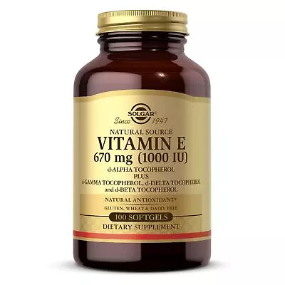 Solgar Vitamin E 670 Mg (1000 IU) Mixed (d-Alpha Tocopherol & Mixed • $27.95