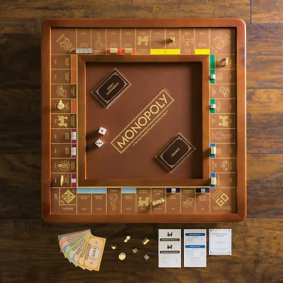 New Monopoly Luxury Edition With Wood Cabinet And Game Board Premium Collectible • $279.99