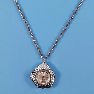 Vintage Lucerno Lucerne Necklace Watch Pendant Antimagnetic Swiss Windup • $19.99