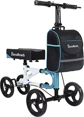 Deluxe Medical Steerable Knee Scooter Walker With Storage Basket Dual Braking  • $139.95