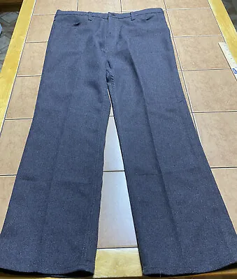 Vintage Wrangler Pants Mens 36 X 30 Polyester Brown Rockabilly Rancher USA Made • $29.99