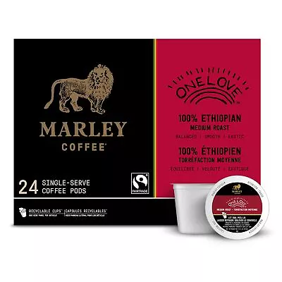 Marley Coffee One Love 100% Ethiopian Medium 24 Count (Pack Of 1) Love  • $24.18