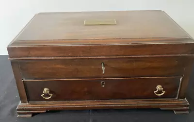 HENKEL HARRIS JEWELRY CHEST - MAHOGANY - 18 X12 X9   - CIRCA 1960s • $600