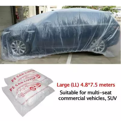 Clear Plastic Disposable Car Cover Temporary Universal Garage Rain Dust For FORD • $11.90