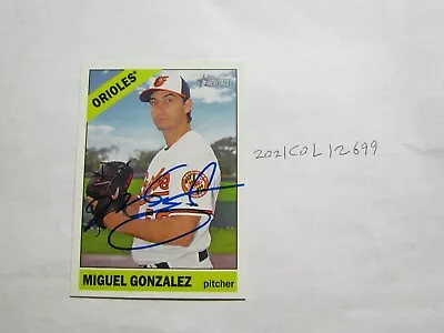 2015 Topps Heritage Miguel Gonzalez Signed Baseball Card Beckett Pre Certified  • $11