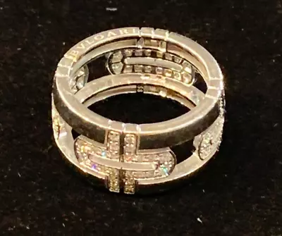 $3400 • Buy Bulgari Bvlgari Parentesi Diamond & 18K White Gold Ring, Size 58 Or US Size 8.5