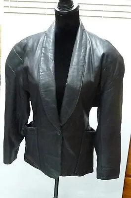 Vintage Michael Hoban North Beach Leather Black Size 9/10 Blazer Jacket • $130