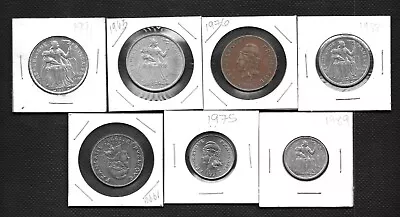 French Polynesia - 7  Coin Lot - Good Circulated Bunch • $7.49