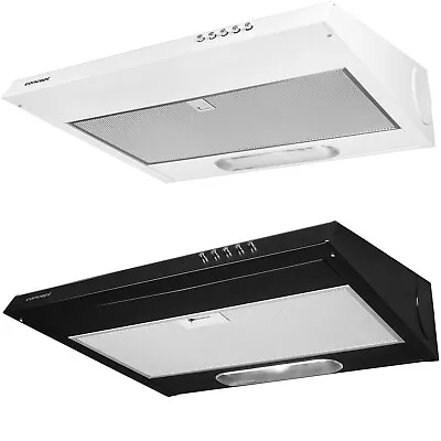 Under Cabinet Range Hood Cooker 60cm 175m3 150W White Black Grease Filter LED HQ • £113.57