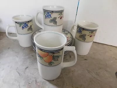 17 Pc. Mikasa Intaglio Garden Harvest Cappuccino Cups  Coffee Cups And Saucers • $60