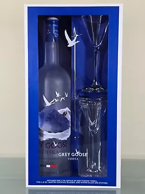 GREY GOOSE Vodka 1.75L EMPTY Bottle Gift Box W/ Martini & Mixing Glass Stir Rod • $19.99