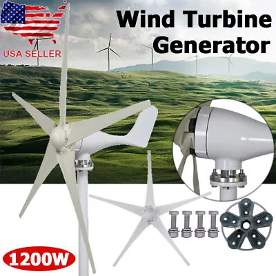 $149.99 • Buy Wind Turbine 5 Blades Wind Turbine Generator Kit 1200W Windmill Generator Motor