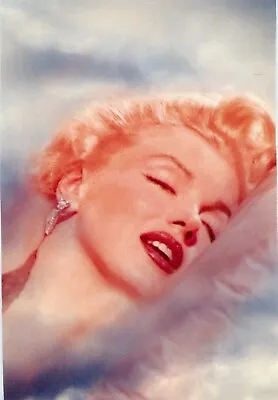 Vintage Color Sexy Marilyn Monroe Laying On Pillow Dreaming Photo #3025 • $7.99