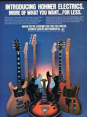 Vtg 1970s HOHNER GUITARS & BASS MAGAZINE PRINT AD Prince Tele Model Pinup Page • $11.99