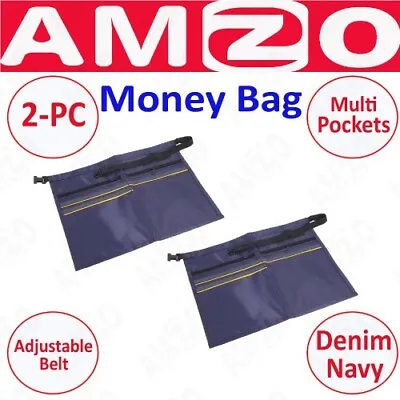 2 X Neilsen Money Cash Bag Navy Denim Multi Pockets With Adjustable Belt CT0076 • £6.99