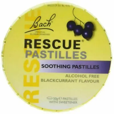 £4.49 • Buy Bach RESCUE Remedy Soothing Pastilles Blackcurrant - 50g BBE 06/23
