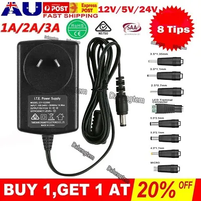 AC 240V To DC 12V 5V 24V 1A 2A 3A Power Supply Transformer Adapter For LED Strip • $11.99