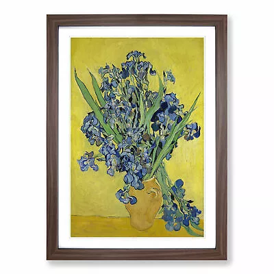 Iris Flowers In A Vase By Vincent Van Gogh Wall Art Print Framed Canvas Picture • £34.95