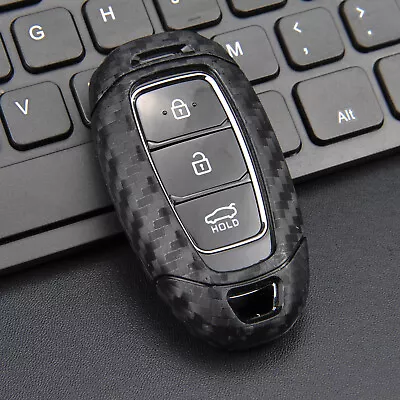 Silicone Carbon Fiber Look Car Remote Smart Key Cases Cover For Hyundai I30/Kona • $15.39