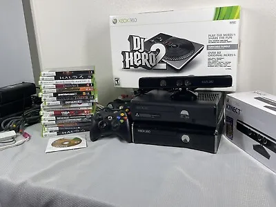 Huge Lot Xbox 360 S Slim Black Console 1439 W/ Games Dj Hero For Part/repair Rd* • $80