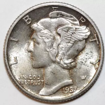 1937-D Mercury Dime- Choice FSB. # 0093 • $54.99