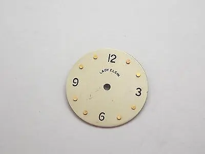 Lord Elgin 15.24mm Watch Dial Vintage Black Numeral And Gold Dot Markers NOS • $29