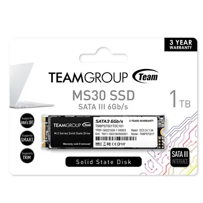 £49.93 • Buy SSD 1Tb SATA III Solid State Hard Drive Team MS30 1TB M.2 SATA SSD