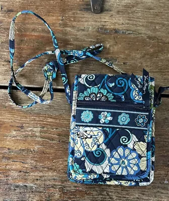 Vera Bradley Mod Floral Crossbody Hipster Bag Purse Blue • $14.99
