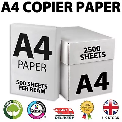 A4 Paper White 80gsm Printer Copier Office Printing - 500 Sheets Per Ream • £1.99