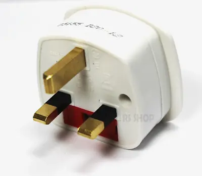 Universal US AU EU To UK AC Power Plug Travel L Adapter Converter White X2 • £4.75