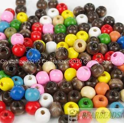100pcs Round Wood Ball Spacer Loose Beads 4mm 6mm 8mm 10mm 12mm 14mm 16mm Pick • $4.20