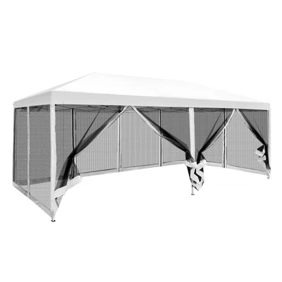 $446.99 • Buy Instahut Gazebo Pop Up Marquee 3x6m Wedding Mesh Side Wall Outdoor Gazebos White