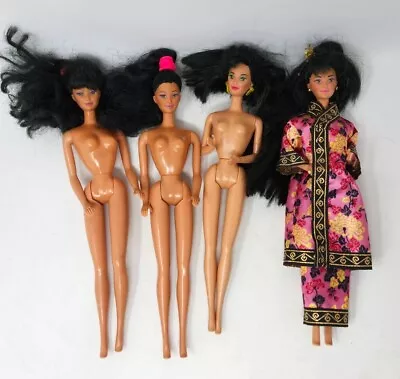 Mattel Chinese Barbie Doll Lot Dolls Of The World Kira Miko Black Hair Asian SEE • $27