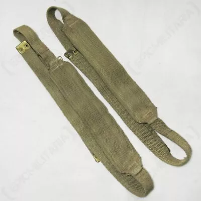 WW2 Original British 37 Pattern Cross Straps Pair Canvas Webbing Suspenders • $15.95