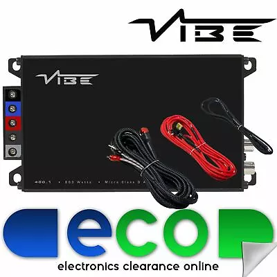 Vibe POWERBOX 400.1M 800 Watts Mono Block Class D Compact Car Amplifier Amp Kit • £119.95