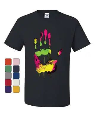 High Five T-Shirt Melting Neon Dripping Hand Positive Multicolor Tee Shirt • $19.95