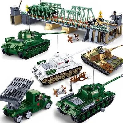 Military Ww2 Cannon Assault Armored Vehicle Battle Tank Car Truck Building Block • $15.58