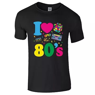 I Love The 80s T Shirt 1980s Fancy Dress 80's Party Costume Gift Men Women Top • $7.46