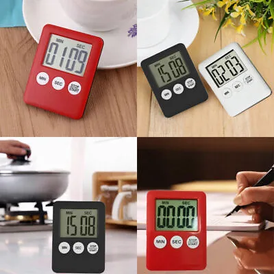 Ultrathin Magnetic LCD Digital Kitchen Timer Cooking Alarm Counter Count Up Down • £3.99