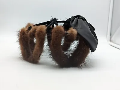 Beautiful Vintage 1940s Fur Pill Box Hat W Satin Bow - Union Made! • $27.99