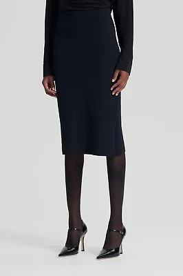 $110 • Buy Scanlan Theodore Black Crepe Knit Pencil Skirt Size Small As New! Rrp $450