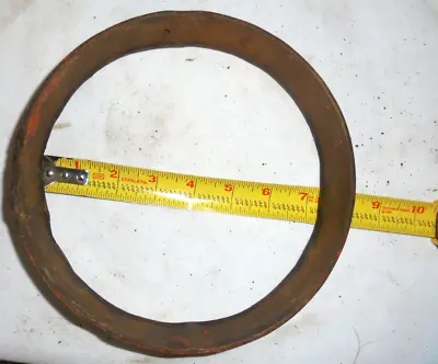 Antique Wagon Wheel Hub  Steel Rings ( 1 )  Farmhouse Rustic WITH RUST • $14.95