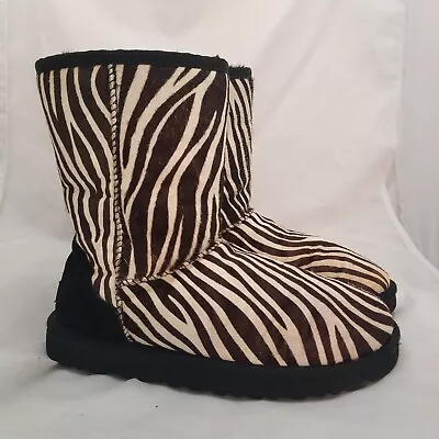 UGG CLassic Short Exotic Zebra Women Boots 8 EU 39 1002790 Sheepskin • $52.49