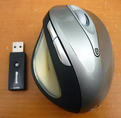 Microsoft Natural Wireless Laser Mouse 7000 Silver W/ Receiver Model 1117 - #6 • $82.50